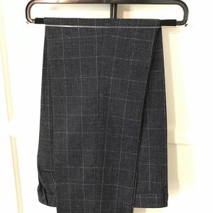Bonobos wool/linen blend summer pant - Blue Windowpane Plaid - 35x32 - athletic